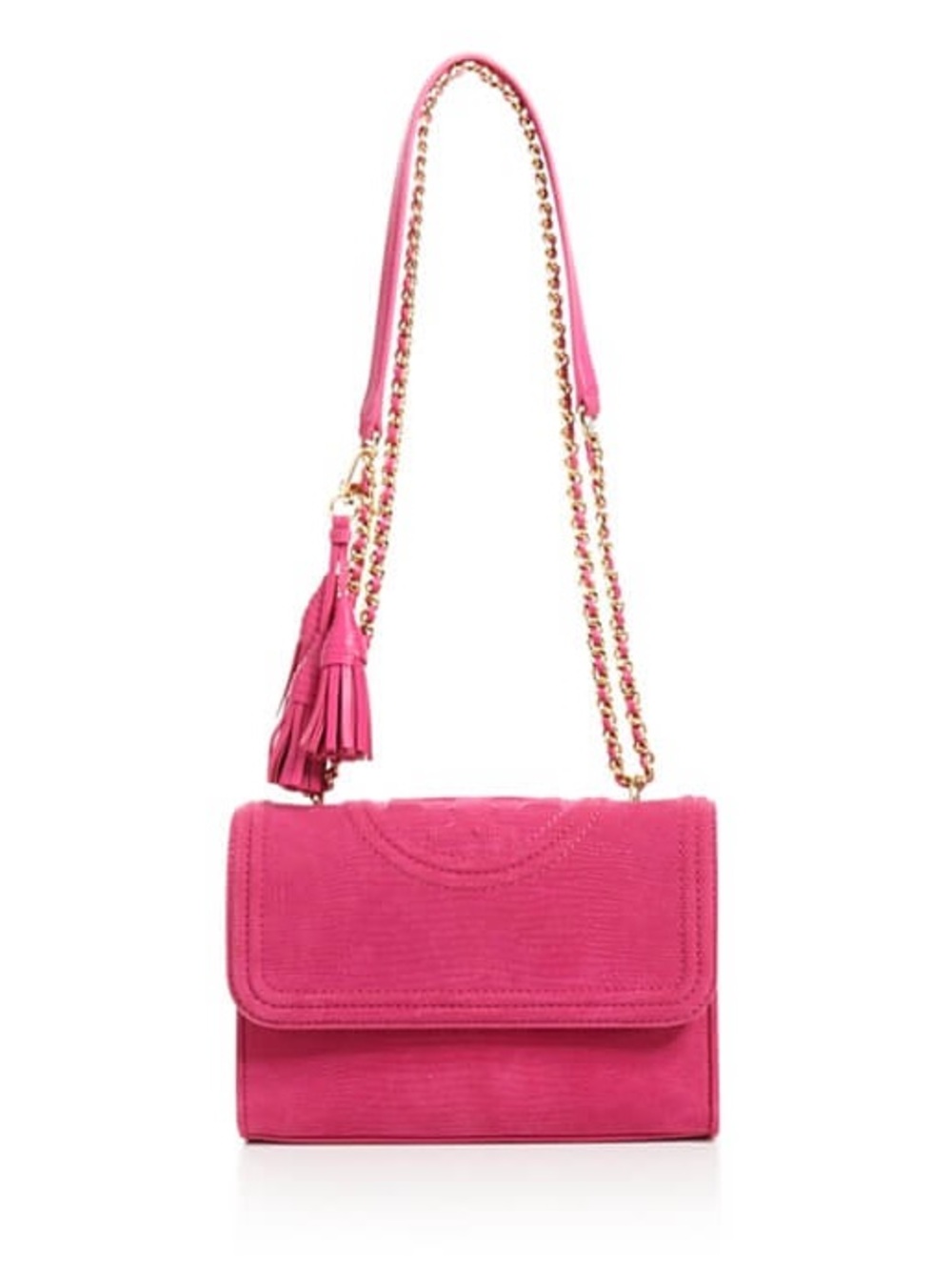 Tory Burch Fleming Snake Small Hibiscus Flower Convertible Shoulder Bag - Picture 1 of 8